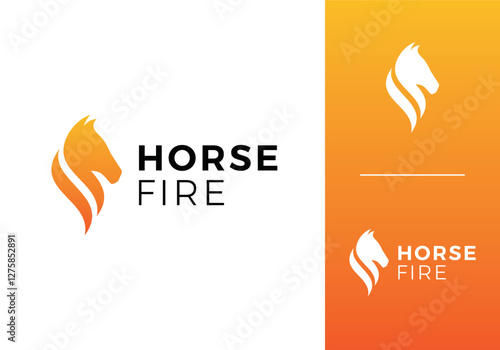 simple fire horse logo logo design vector graphic