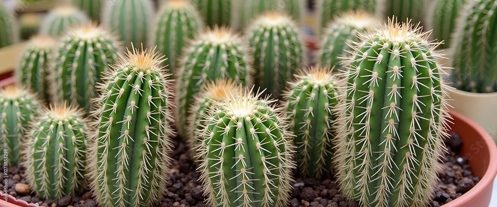 Vibrant Group of Cactus Plants in a Nursery Setting Showcasing Natural Greenery and Unique Shapes for Home and Garden Aesthetics Vibrant Group of Cactus Plants in a Nursery Setting Showcasing Natural Greenery and Unique Shapes for Home and Garden Aesthetics
