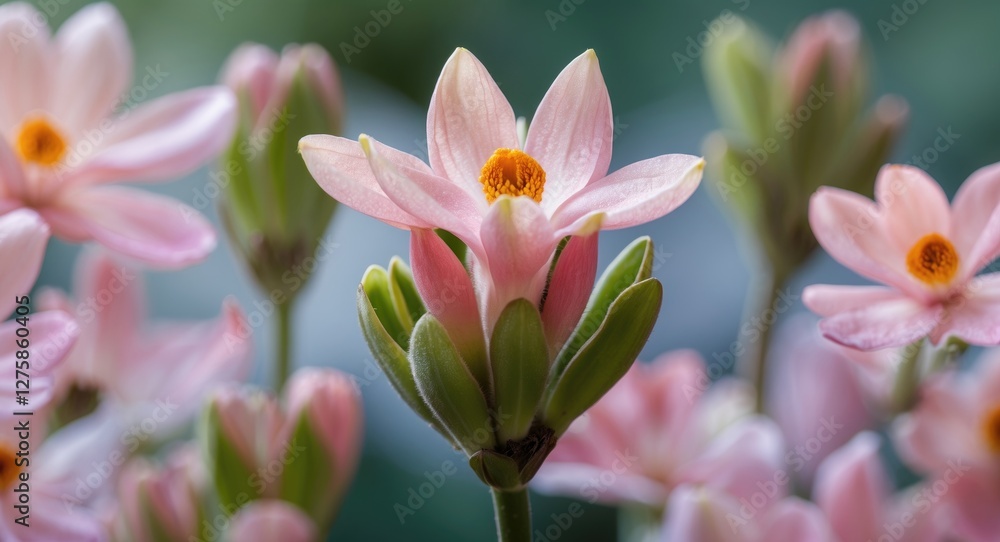 Delicate Eustoma Flower Blossom with Soft Focus Background and Ample Space for Text Integration Delicate Eustoma Flower Blossom with Soft Focus Background and Ample Space for Text Integration