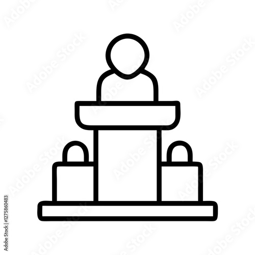 podium icon, podium line art - simple line art of podium, perfect for podium logos and icons