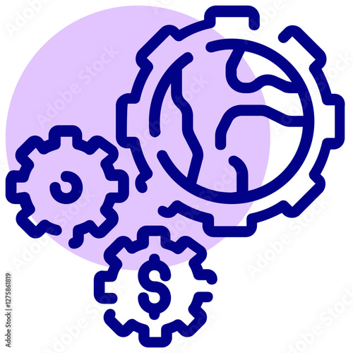 international economics vector mixed outline icon