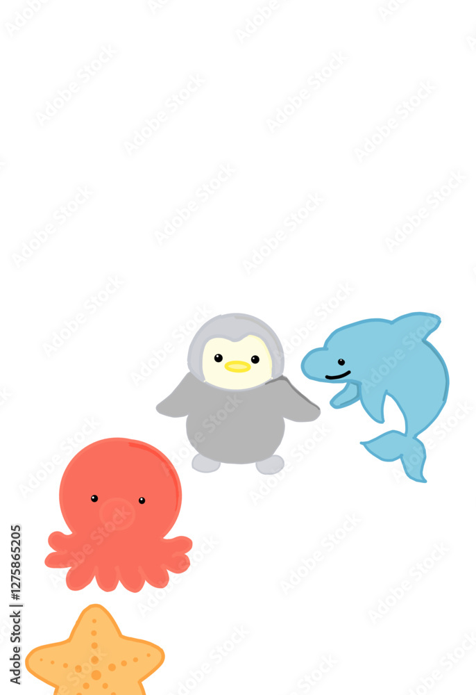 Sea Creatures Vector Illustration Sea Creatures Vector Illustration