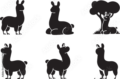  Llama silhouettes