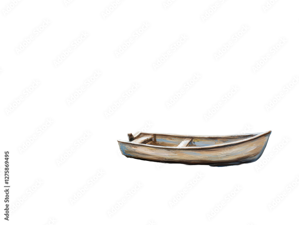 Isolated Wooden Dinghy Boat Isolated Wooden Dinghy Boat
