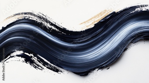 Abstract paint strokes, white background, flowing design,  artistic texture