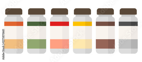 瓶入り調味料・スパイスのベクターイラスト