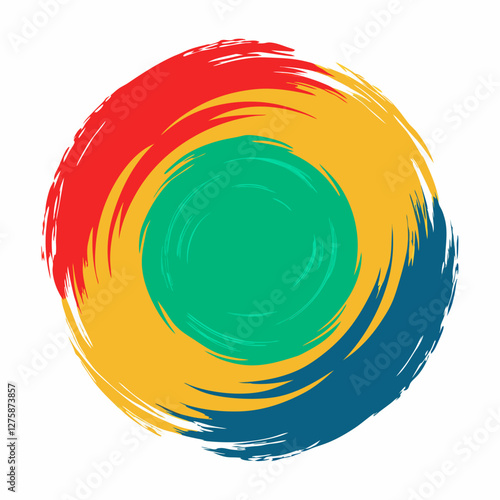 colorful paint circle brush Artwork | Detailed Brush Stroke