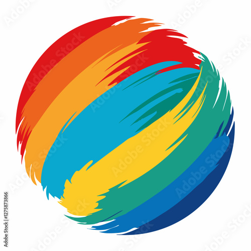 colorful paint circle brush Artwork | Detailed Brush Stroke