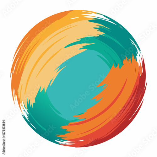 colorful paint circle brush Artwork | Detailed Brush Stroke