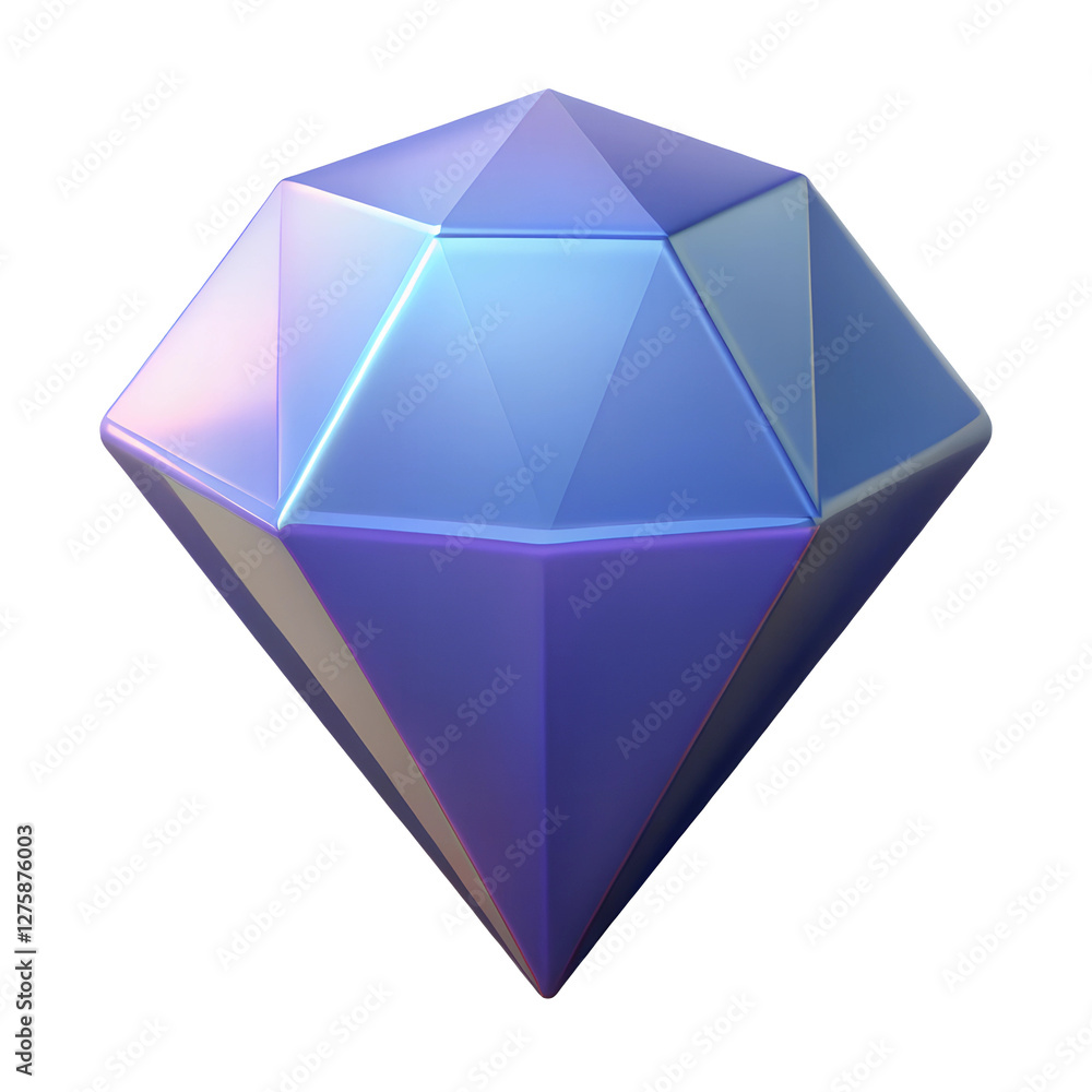A faceted, simple crystal icon with slight shading A faceted, simple crystal icon with slight shading