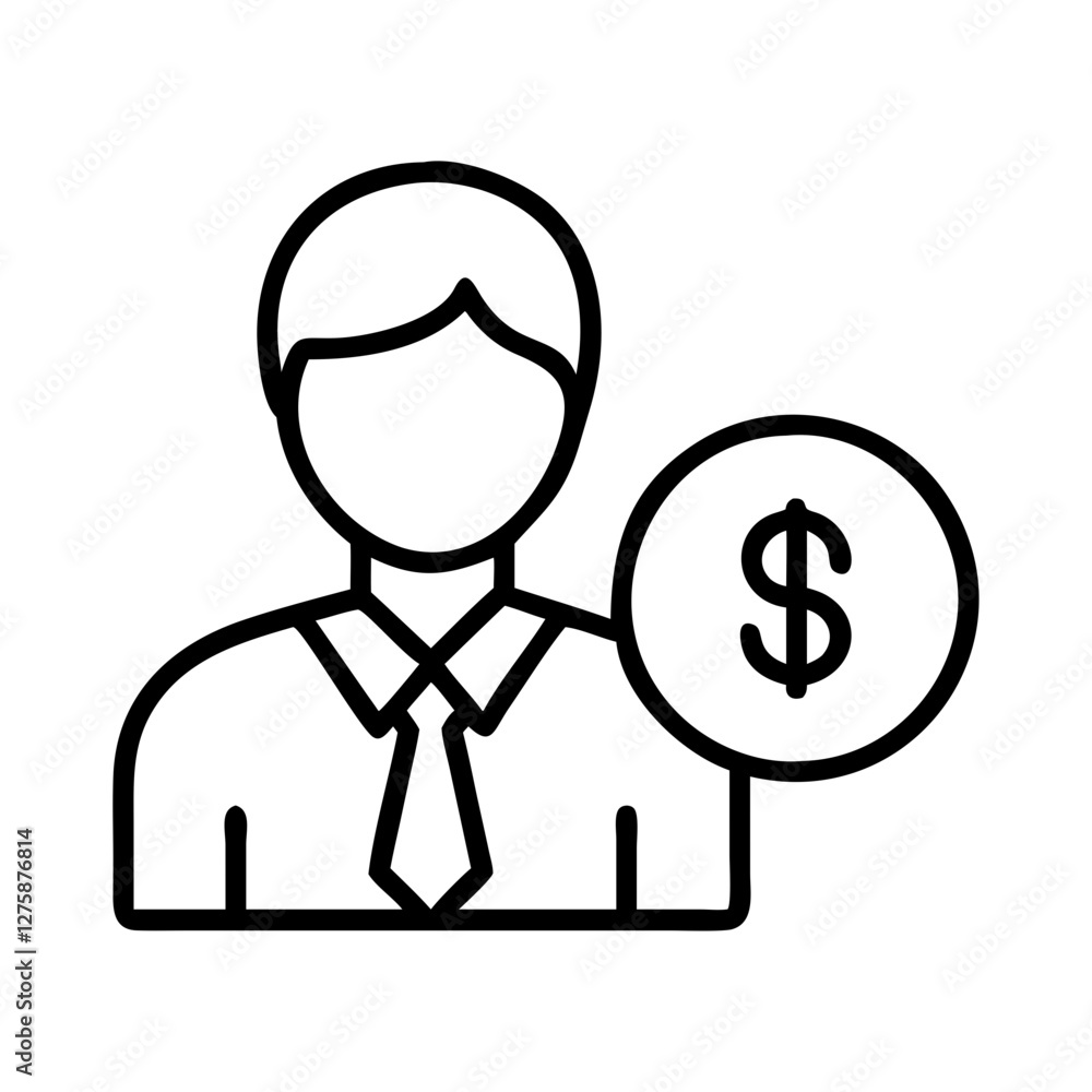 financial planner icon, financial planner line art - simple line art of financial planner, perfect for financial planner logos and icons financial planner icon, financial planner line art - simple line art of financial planner, perfect for financial planner logos and icons