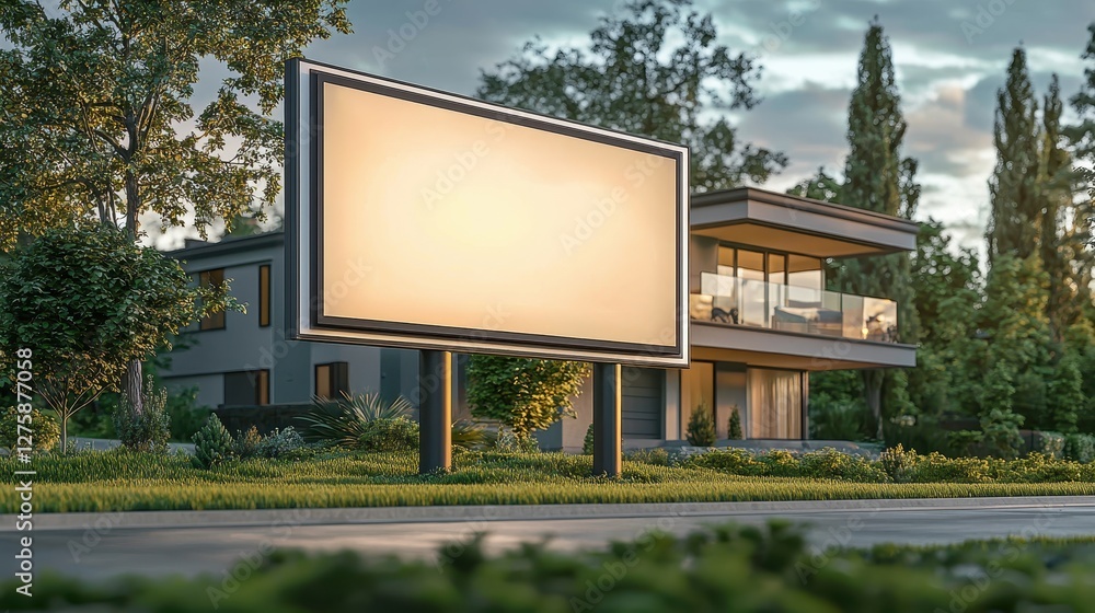Obraz premium Modern residential billboards eco-friendly marketing strategies for suburban areas