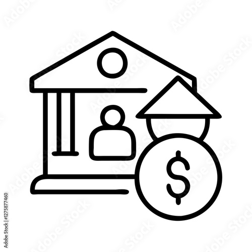 lender icon, lender line art - simple line art of lender, perfect for lender logos and icons