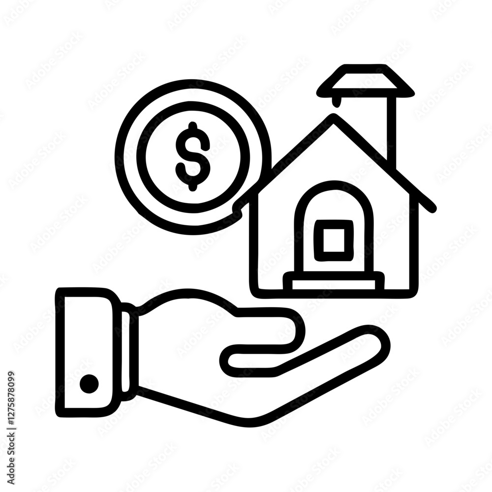 loan icon, loan line art - simple line art of loan, perfect for loan logos and icons loan icon, loan line art - simple line art of loan, perfect for loan logos and icons