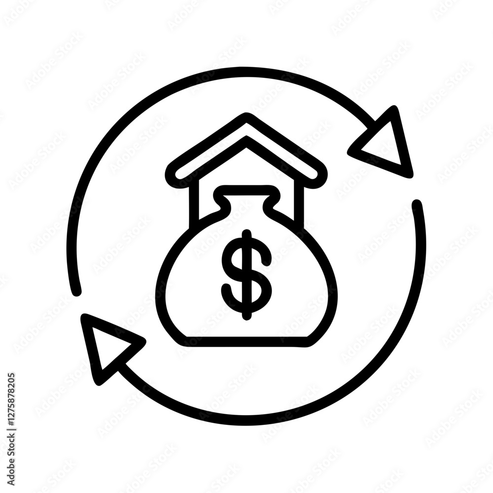 loan renewal icon, loan renewal line art - simple line art of loan renewal, perfect for loan renewal logos and icons loan renewal icon, loan renewal line art - simple line art of loan renewal, perfect for loan renewal logos and icons