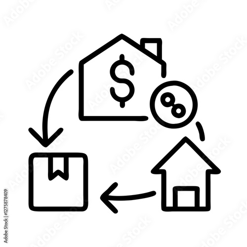 loan restructure icon, loan restructure line art - simple line art of loan restructure, perfect for loan restructure logos and icons