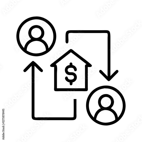 loan restructure icon, loan restructure line art - simple line art of loan restructure, perfect for loan restructure logos and icons