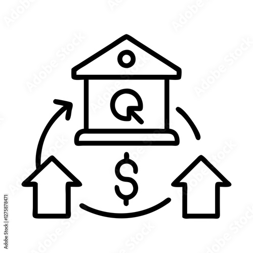 loan restructure icon, loan restructure line art - simple line art of loan restructure, perfect for loan restructure logos and icons