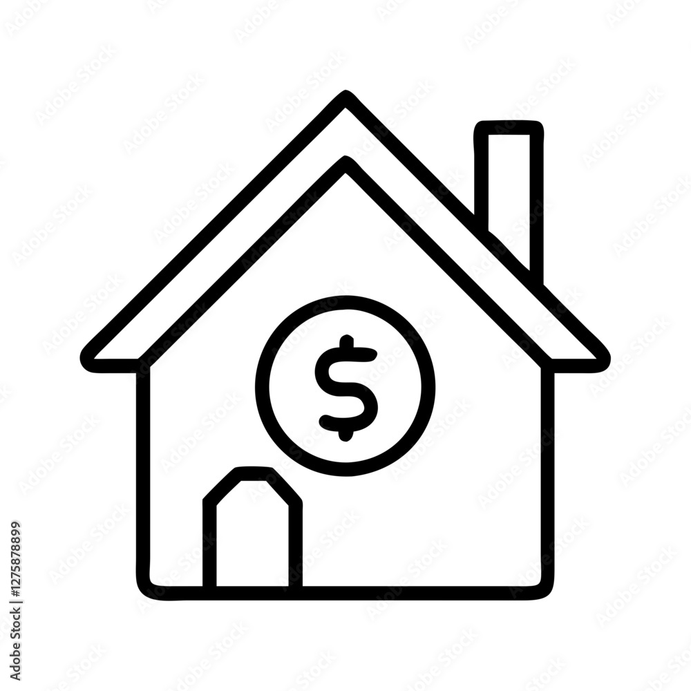 mortgage icon, mortgage line art - simple line art of mortgage, perfect for mortgage logos and icons mortgage icon, mortgage line art - simple line art of mortgage, perfect for mortgage logos and icons