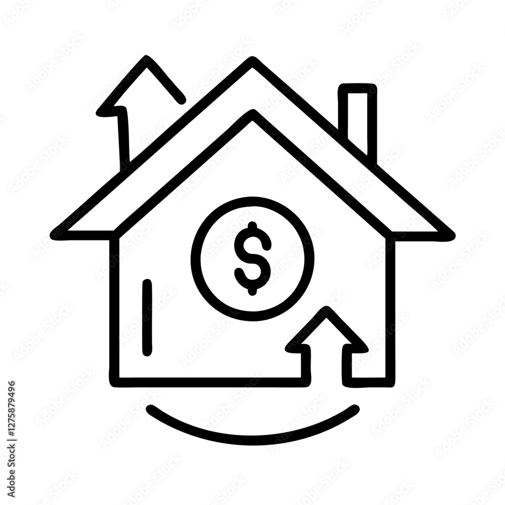 refinancing icon, refinancing line art - simple line art of refinancing, perfect for refinancing logos and icons