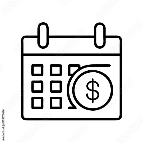 repayment schedule icon, repayment schedule line art - simple line art of repayment schedule, perfect for repayment schedule logos and icons