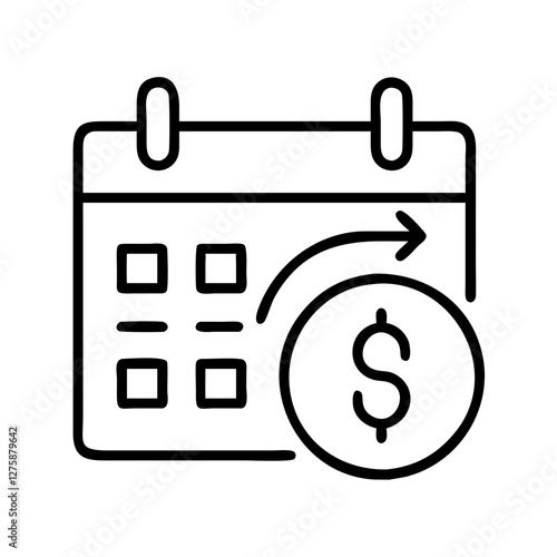 repayment schedule icon, repayment schedule line art - simple line art of repayment schedule, perfect for repayment schedule logos and icons