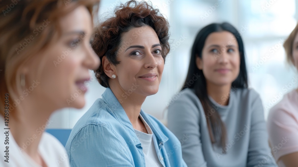 A group of diverse women engaged in lively discussion within modern workspace. Warm smiles, positive interactions, and teamwork that inspire collaboration, leadership, and multicultural integration. A group of diverse women engaged in lively discussion within modern workspace. Warm smiles, positive interactions, and teamwork that inspire collaboration, leadership, and multicultural integration.