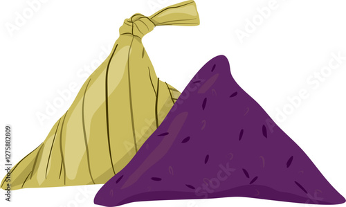 Ketupat palas illustration. Malaysian food.