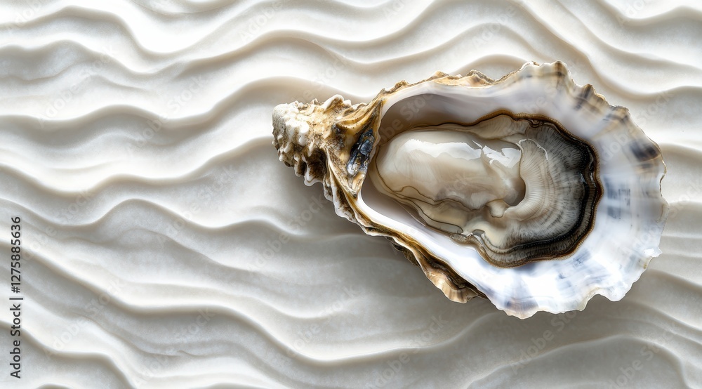 Naklejka premium Harvesting fresh oysters coastal beach food photography natural setting aerial view culinary experience