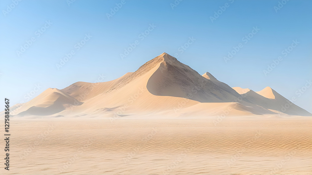 Majestic Desert Dunes: Breathtaking Sand Landscape Under Clear Sky