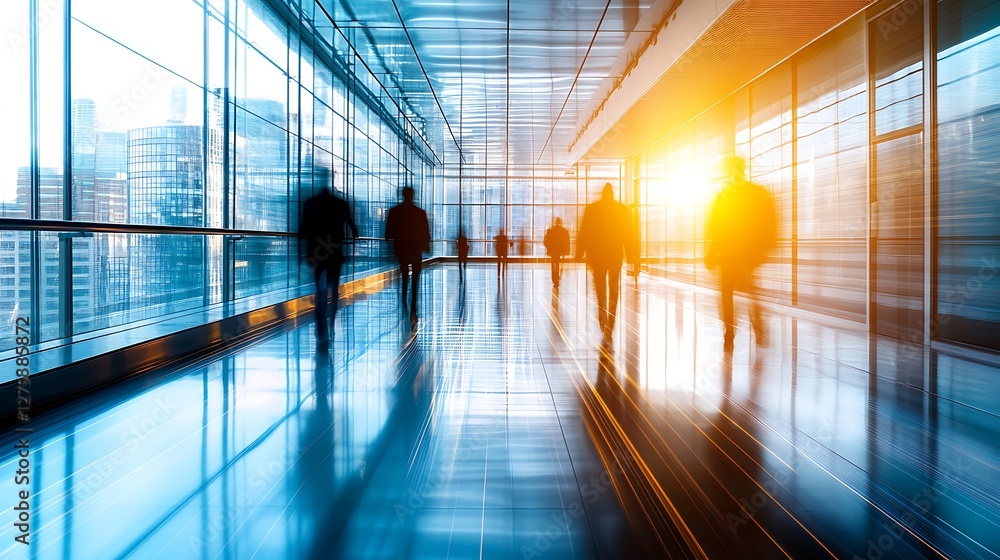 A modern glass corridor illuminated by sunlight inside a skyscraper, showcasing sleek architecture. A modern glass corridor illuminated by sunlight inside a skyscraper, showcasing sleek architecture.
