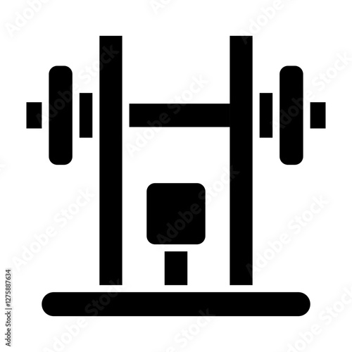 Bench Press Vector Glyph Icon Design Design