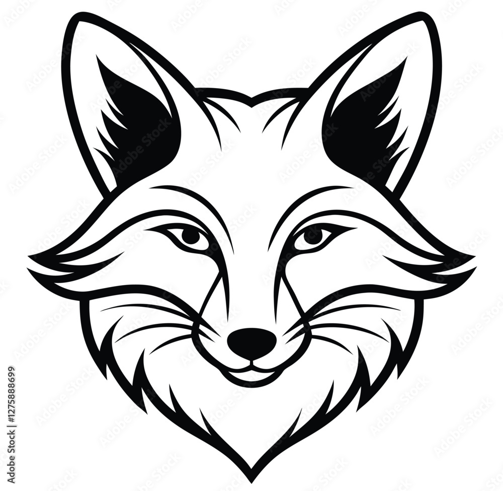 The swift fabled fox head, wolf head icon on black and white background vector image logo art silhouette design The swift fabled fox head, wolf head icon on black and white background vector image logo art silhouette design