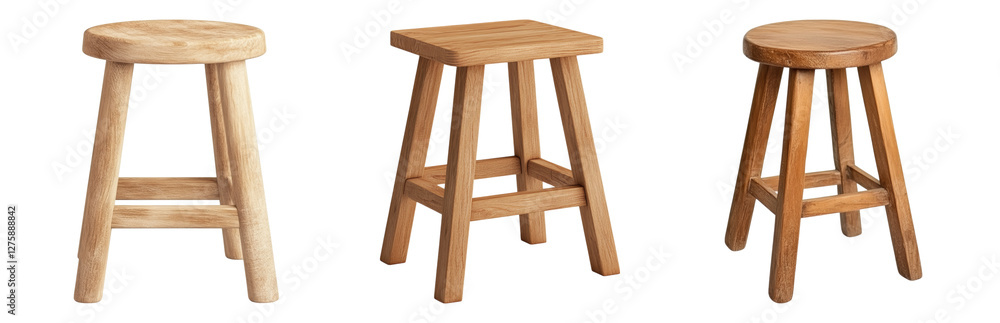 Wooden Bar Stools in Various Designs and Finishes Isolated on transparent background Wooden Bar Stools in Various Designs and Finishes Isolated on transparent background