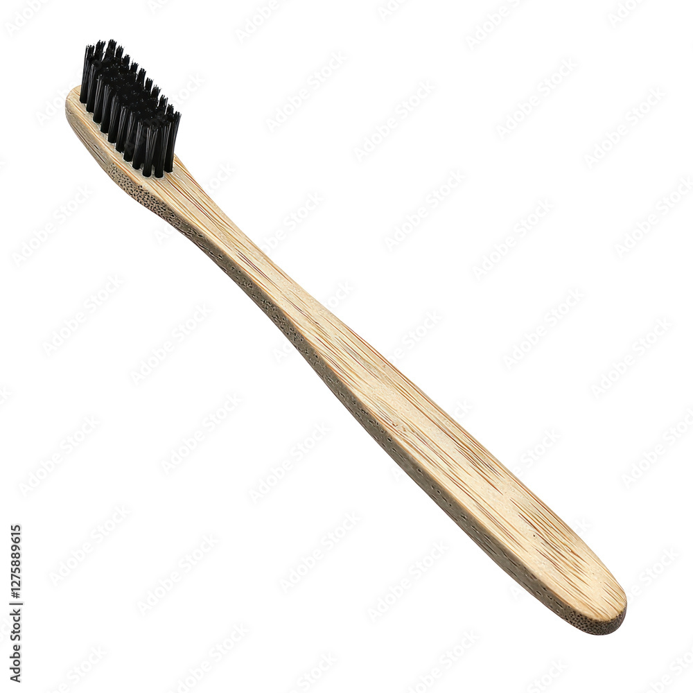 Eco-friendly bamboo toothbrush on white background isolated on png transparent background, cut out Eco-friendly bamboo toothbrush on white background isolated on png transparent background, cut out