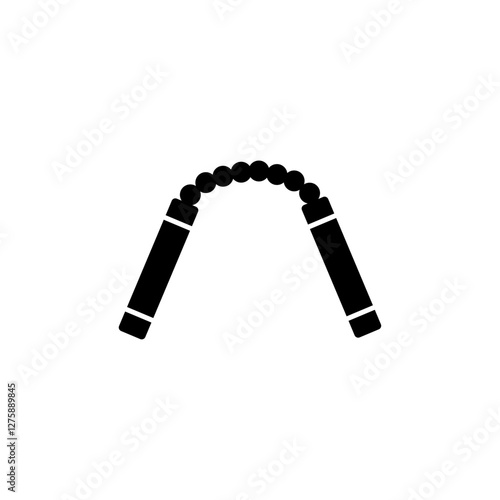 Vector icon of nunchaku, a traditional martial arts weapon for self defense.