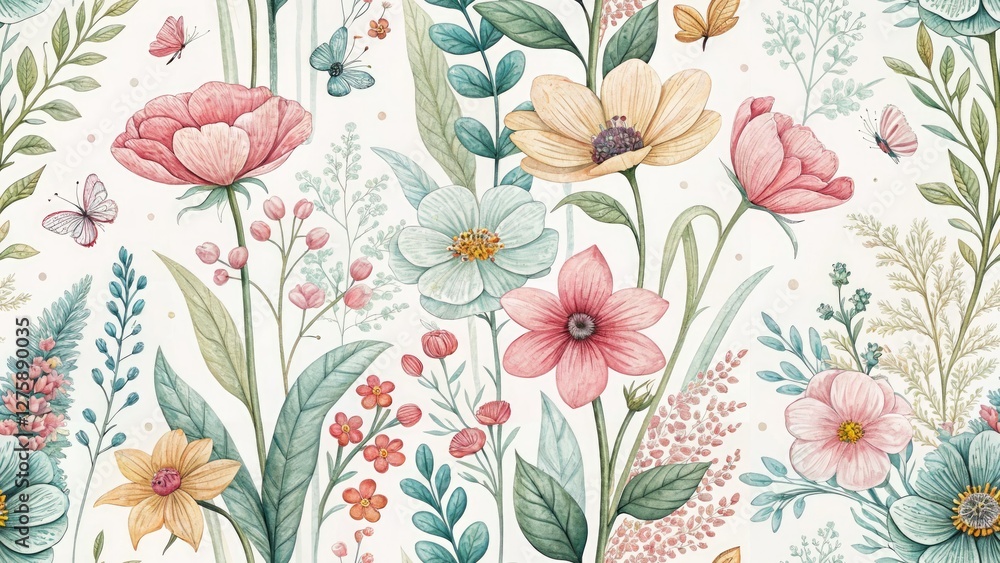 custom made wallpaper toronto digitalBoho Spring Garden Clipart: Delicate Floral Architectural Photography