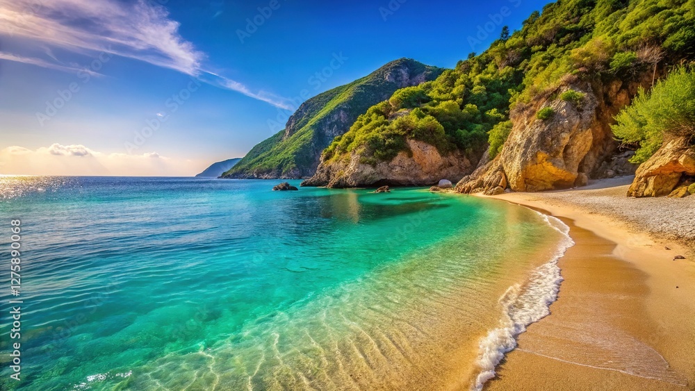 Fakistra Beach, Pelion: Minimalist sun, sea, and sky. Fakistra Beach, Pelion: Minimalist sun, sea, and sky.