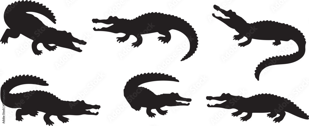 Alligator silhouettes Alligator silhouettes