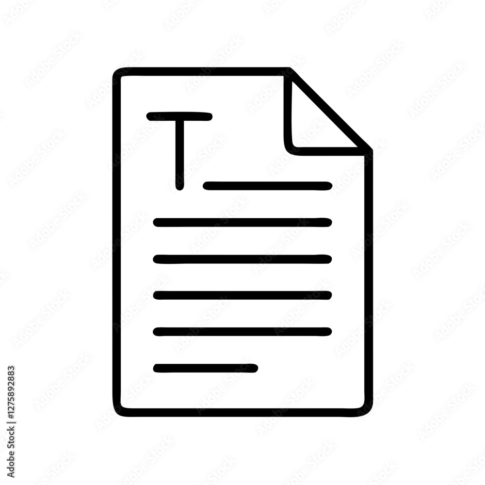 text document icon, text document line art - simple line art of text document, perfect for text document logos and icons text document icon, text document line art - simple line art of text document, perfect for text document logos and icons