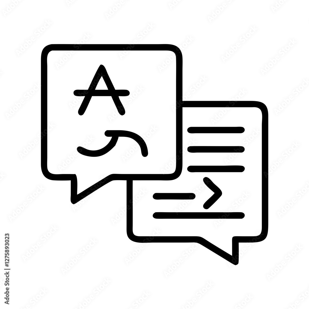 translation icon, translation line art - simple line art of translation, perfect for translation logos and icons translation icon, translation line art - simple line art of translation, perfect for translation logos and icons