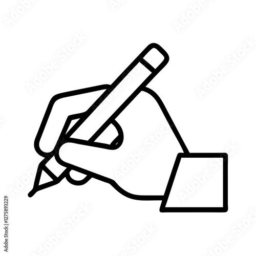 writing hand icon, writing hand line art - simple line art of writing hand, perfect for writing hand logos and icons