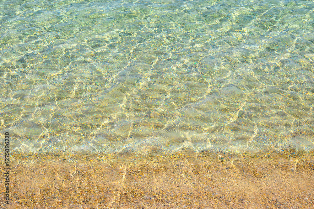Koufonisia Fanos beach with clear water and fine sand. The south of Ano Koufonisi. Small Cyclades, Greece