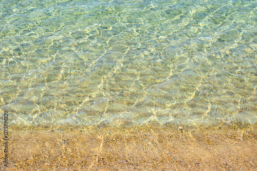 Obraz na płótnie Koufonisia Fanos beach with clear water and fine sand. The south of Ano Koufonisi. Small Cyclades, Greece w salonie