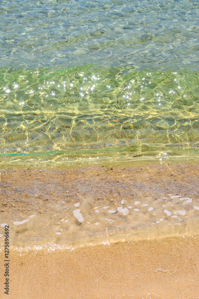 Koufonisia Fanos beach with clear water and fine sand. The south of Ano Koufonisi. Small Cyclades, Greece