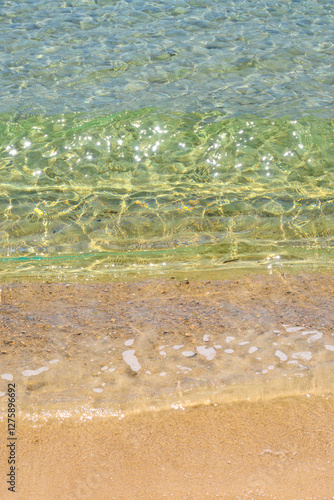 Obraz na płótnie Koufonisia Fanos beach with clear water and fine sand. The south of Ano Koufonisi. Small Cyclades, Greece w salonie