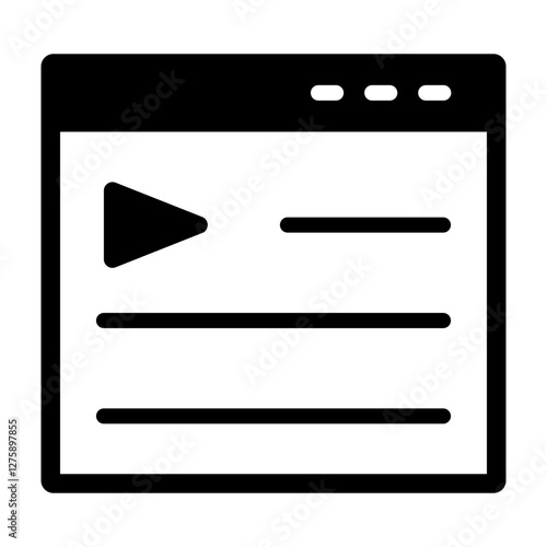 Play List Vector Glyph Icon Design