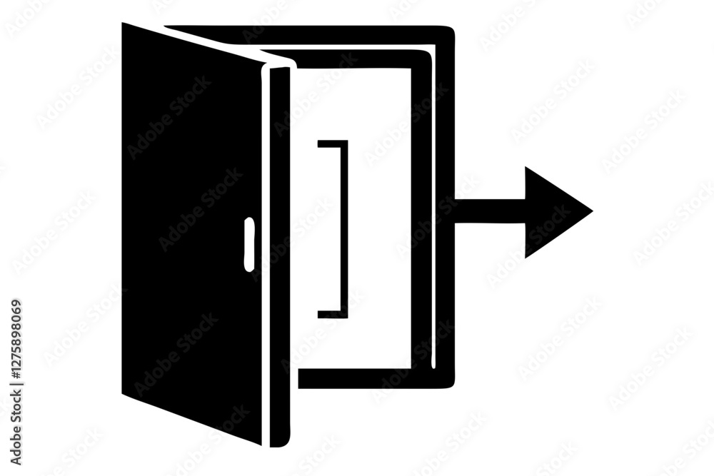 Entrance, exit icon. Door symbol. Door frame icon. Door open entrance exit symbol icon Entrance, exit icon. Door symbol. Door frame icon. Door open entrance exit symbol icon