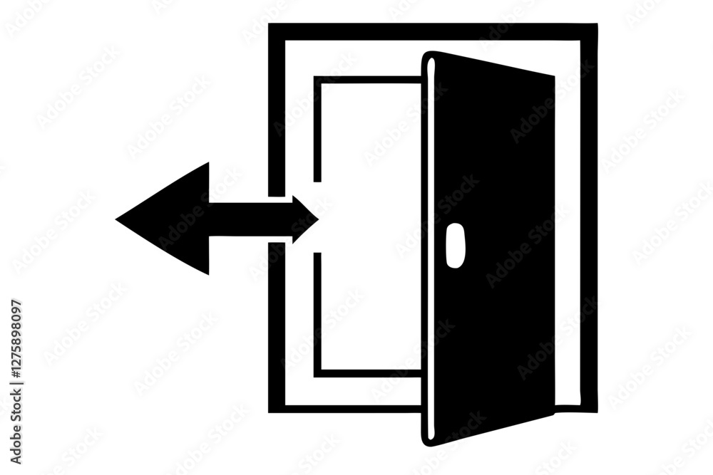 Entrance, exit icon. Door symbol. Door frame icon. Door open entrance exit symbol icon Entrance, exit icon. Door symbol. Door frame icon. Door open entrance exit symbol icon