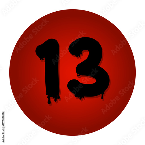 The icon or logo is a bloody scary black number 13 in a red circle with a white background.